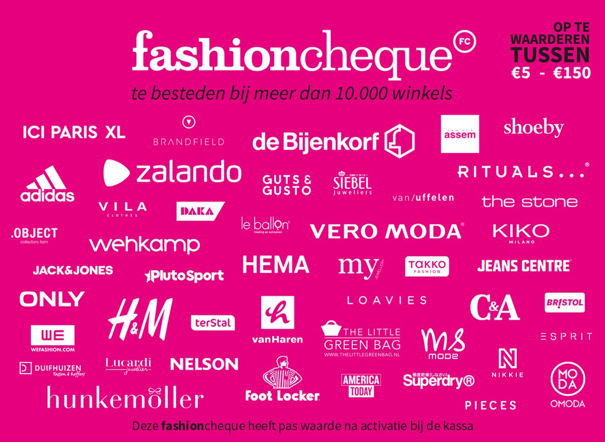 fashioncheque roze – Cadeaukaart 50 euro | bol.com