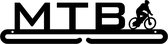 MTB Medaillehanger zwarte coating- staal - (35cm breed) - Nederlands product - incl. cadeauverpakking - sportcadeau - medalhanger - medailles - crosstraining - wielersport - muurdecoratie