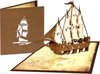 3D Zeilschip met landkaart