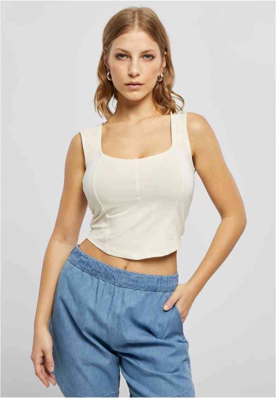 Urban Classics - Short Corsage Mouwloze top - XXL - Ivoorkleurig