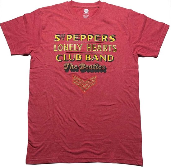 Tshirt Homme The Beatles -2XL- Sgt Pepper Stacked Rouge