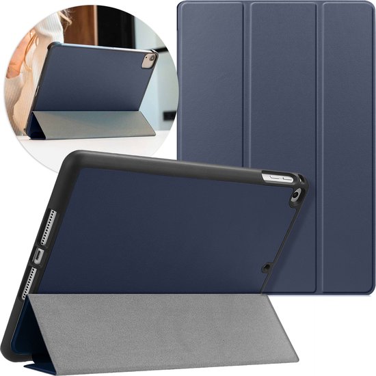 iMoshion Tablet Hoes Geschikt voor iPad 2017 (5e generatie) / iPad 6e generatie (2018) / iPad Air / iPad Air 2 - iMoshion Trifold Bookcase - Donkerblauw