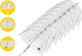 9 stuks Paraplu transparant plastic paraplu's 75 cm - doorzichtige paraplu - trouwparaplu - bruidsparaplu - stijlvol - bruiloft - trouwen - fashionable - trouwparaplu