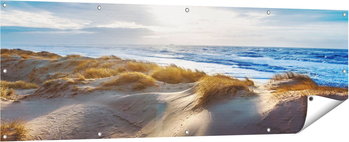 Gards Tuinposter Duinen en Zee - 180x60 cm - Tuindoek - Tuindecoratie - Wanddecoratie buiten - Tuinschilderij Multikleur