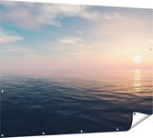 Gards Tuinposter Zee Water tijdens Zonsondergang - 160x120 cm - Tuindoek - Tuindecoratie - Wanddecoratie buiten - Tuinschilderij
