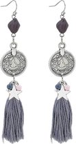 Joboly Trendy ibiza boho oorbellen met bedels - Dames - Paars
