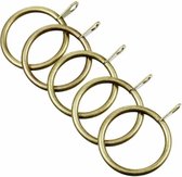 FSW-Products - 6 Stuks - Gordijnringen - 3cm dia - Messing - Metaal - Douchegordijn - Ringen voor Gordijnen - Ring - Gordijnhaken - Haken - Gordijn - RVS - Douchegordijnringen