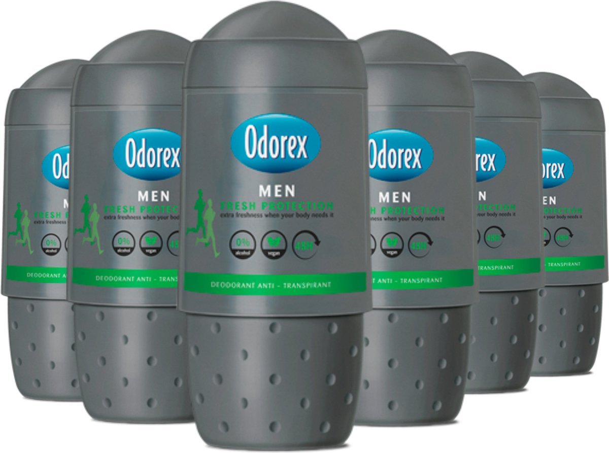 Odorex For Men Fresh Protection Anti-Transpirant Deodorant Roller - 6x 50ml - Voordeelverpakking