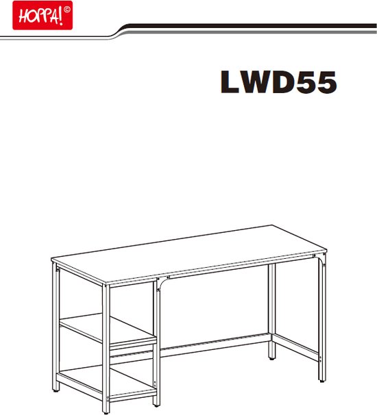 Hoppa! Bureau d'ordinateur, bureau d'écriture 55", avec 2 tablettes