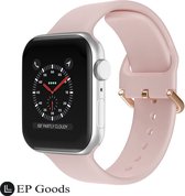 EP Goods - Bracelet Convient pour Apple Watch Series 1/2/3/4/5/6/SE/7/8 et Ultra - 42/ 44/45/49mm - Siliconen - Avec Fermeture à Boucle - Or Rose