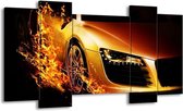 Peinture sur toile Voiture | Orange, or, noir | 120x65 5 Liège
