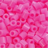Strijkkralen, afm 5x5 mm, gatgrootte 2,5 mm, medium, roze (32222), 1100 stuk/ 1 doos