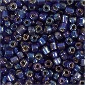 Rocailles, d 4 mm, afm 6/0 , gatgrootte 0,9-1,2 mm, blauw glans, 25 gr/ 1 doos