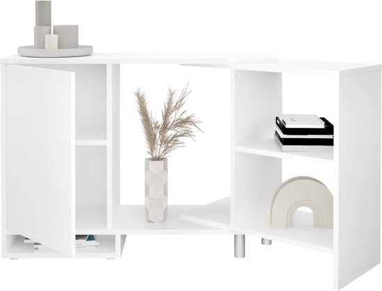 WJYCGFKJ Keukenkast blinde hoek uittrekbare planken carrousel opbergrek 2 lagen schommel lade uittrekbare organizer in hoogte verstelbare roterende hoekplank, links open-86 x 50 cm