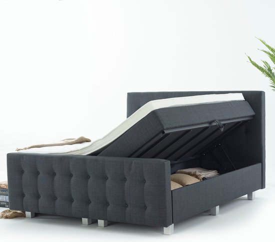 Reusachtig Vel doorboren Dreamhouse® Shurgard Boxspring met Opbergruimte en Voetbord - Bed - 180 x  200 cm -... | bol.com