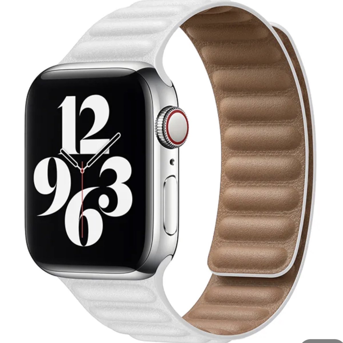 Geschikt voor Apple Watch -horlogebandje- echt leer-modern ribbel design-maat 38-40-41mm- magnetische sluiting