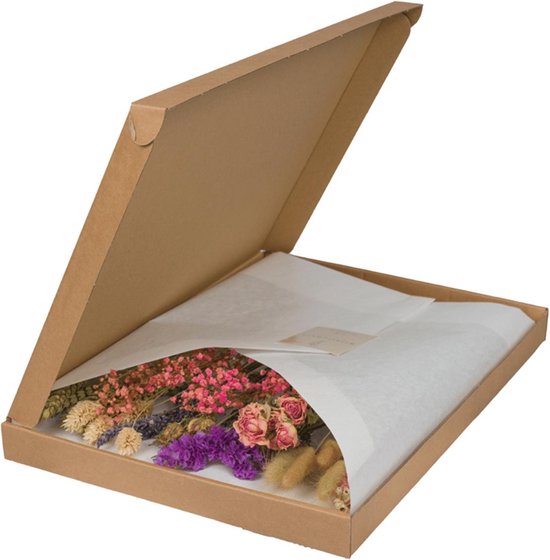 Hello Plants Droogbloemen in Letterbox - Pink - Ø 10 cm - Hoogte: 35 cm - Droogboeket