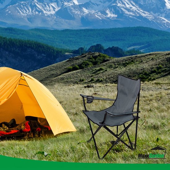 MaxxGarden Campingstoel - Vouwstoel - Campingstoel Opvouwbaar - Alluminium - Grijs van MaxxGarden — afbeelding 5