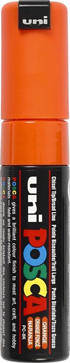 Posca Marker, afm PC-8K, lijndikte 8 mm, breed, oranje, 1 stuk