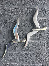 Set van 2 meeuwen silhouetten - vogel silhouet - aluminium