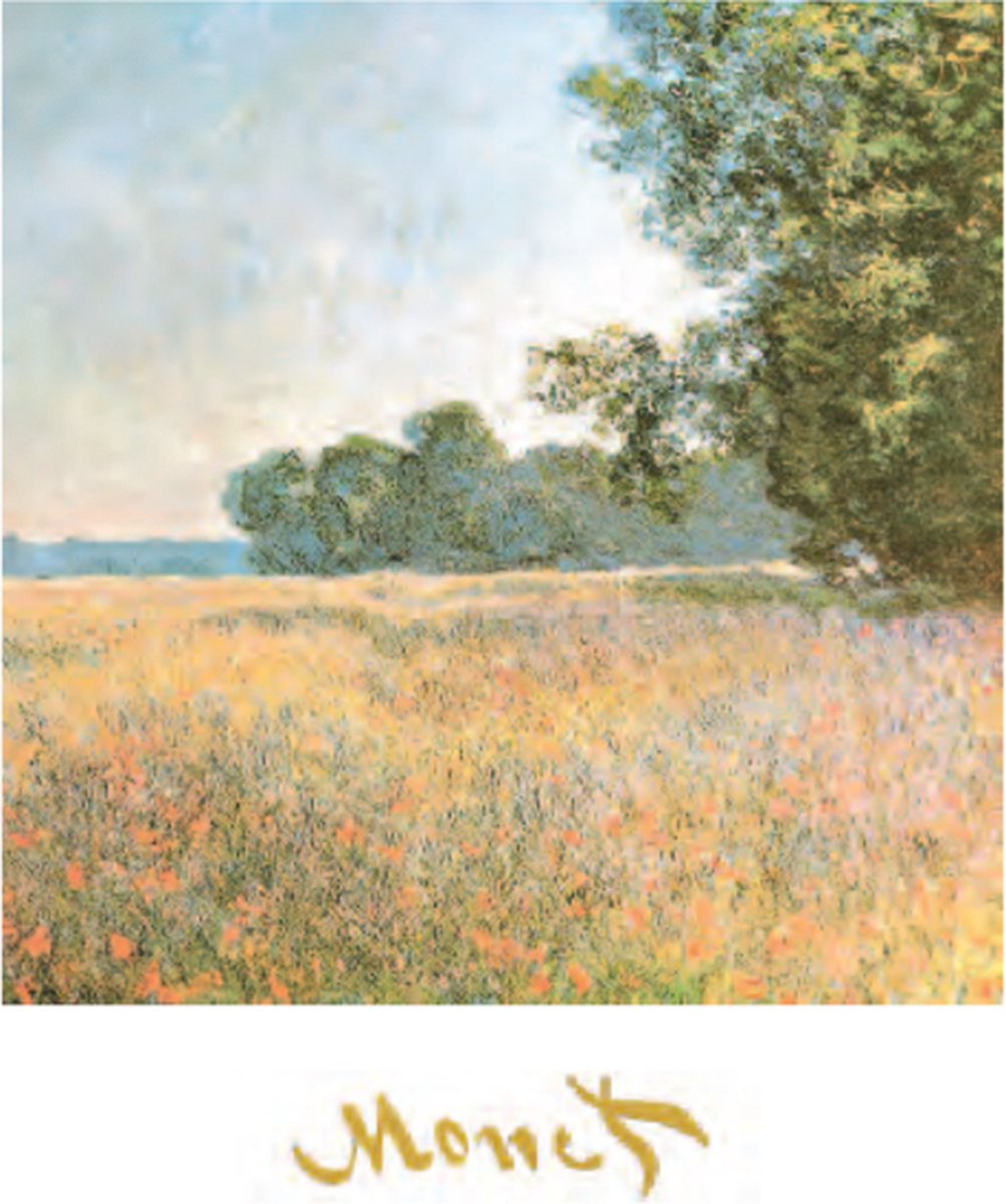 Catch Projecten Mini kunstposter - Claude Monet - Haverveld - 24x30 cm Multicolor