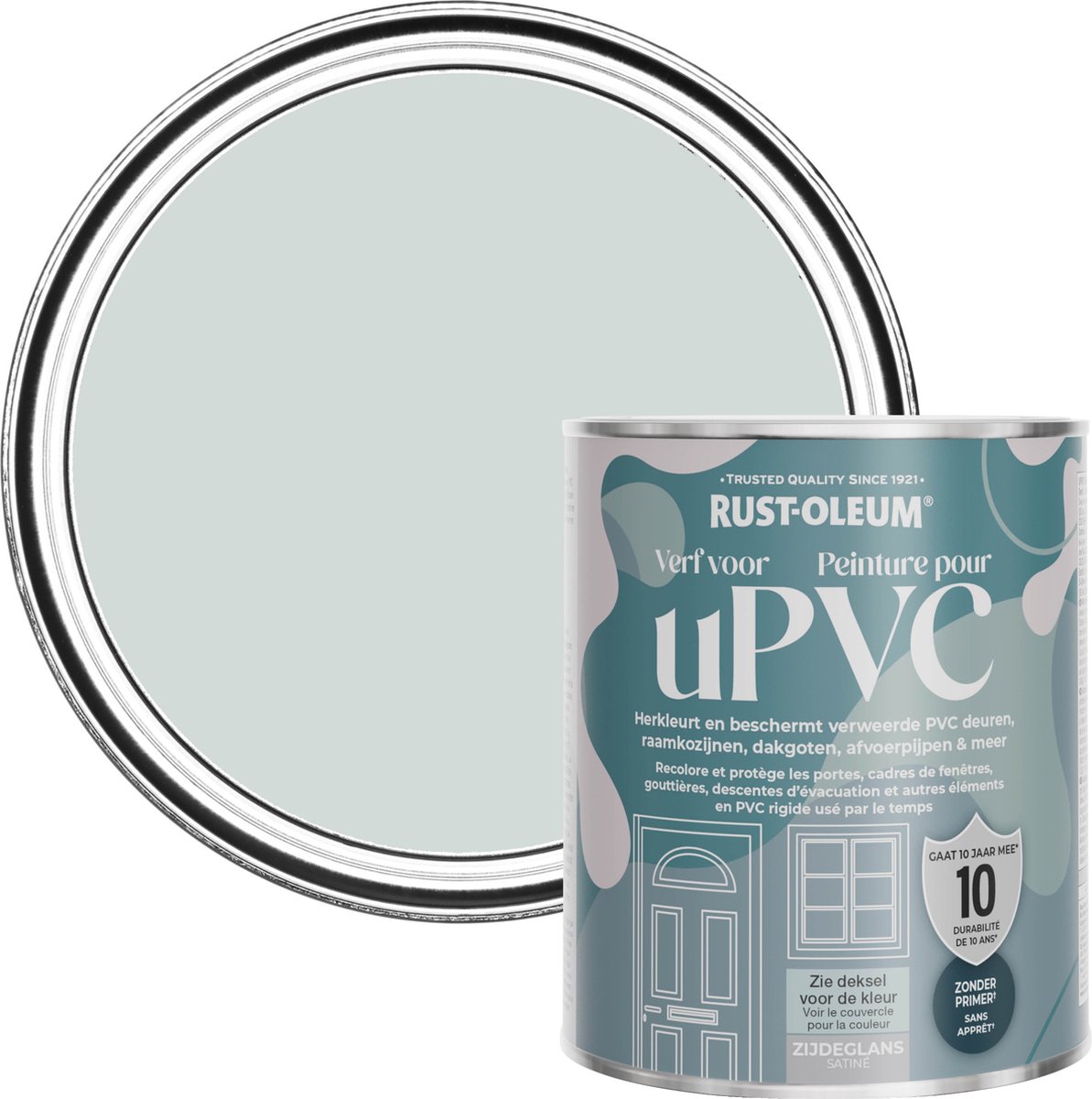 Rust-Oleum Lichtgrijs Zijdeglans Verf voor PVC - Duifgrijs 750 ml