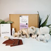 SamStone Doe-het-zelf pakket olifant familie - speksteen - cadeau - kunst- hobby - 10 jr - dier - beeldhouwen