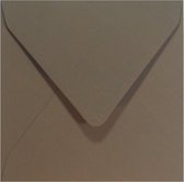 100x enveloppes pour carte de voeux de luxe Faux carré 125x140 mm - 12.5x14. 0 cm - 105 grammes Taupe