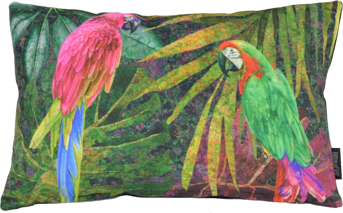 Gek op Kussens! Sierkussen Velvet Parrot | 30 x 50 cm | Velvet/Polyester Multi