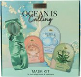 Sence Ocean Mask Kit Geschenkset Peach Shell Sheet Mask + Bubble Sheet Mask + Seaweed Sheet Mask + Hoofdband 1 set