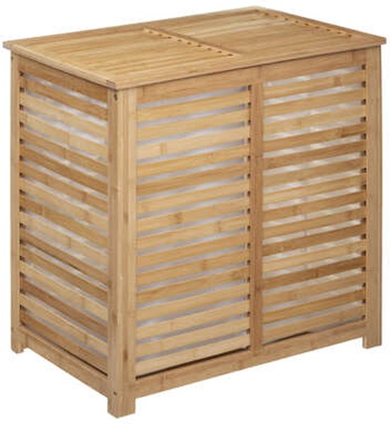 Panier à linge double en Bamboe - 2 x 100 litres - trieur de linge - panier à linge en bambou - Boîte de Opbergbox