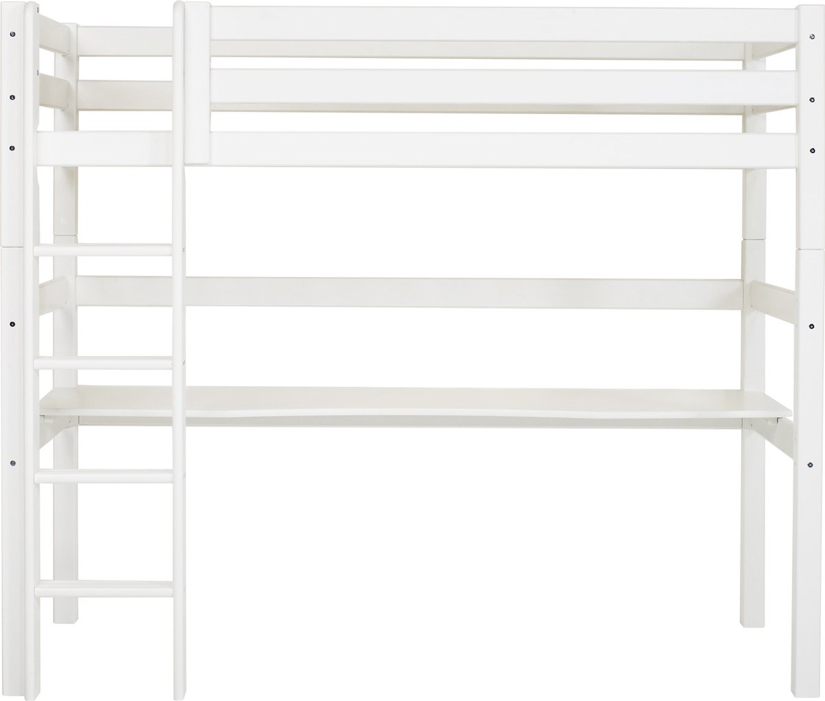 Hoppekids ECO Luxury Hoogslaper 90x200 cm met bureau, Wit