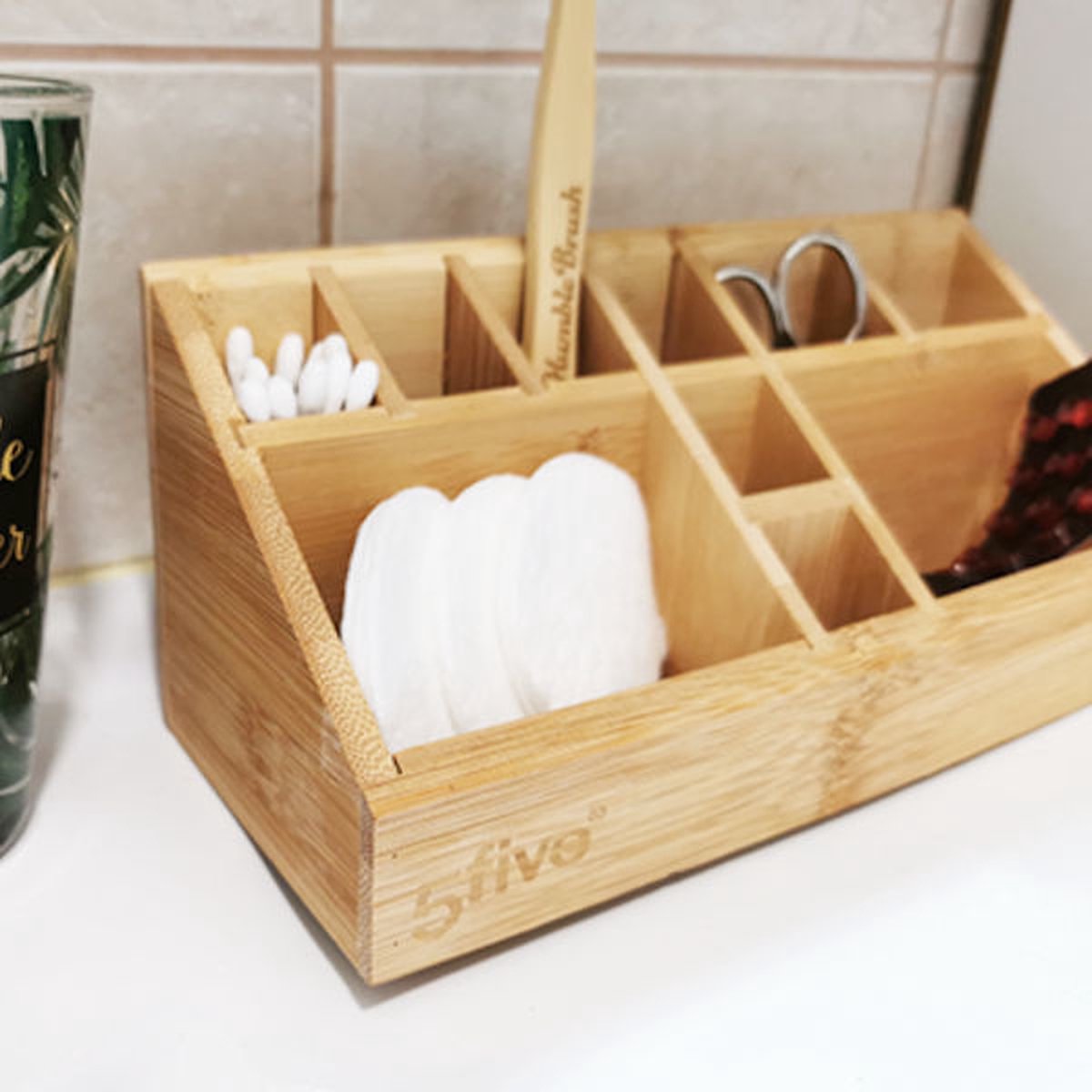 Pennenhouder van hout, bamboe pennenhouder, organizer, bureau-organizer, pennen, bamboe, pennenbox voor gekleurd potlood, pennenorganizer voor op het bureau, kinderen