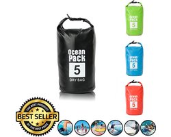 Waterdichte Tas - Dry bag - 5L - Ocean Pack - Dry Sack - Survival Outdoor Rugzak - Drybags - Boottas - Zeiltas - Zwart