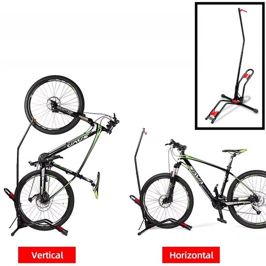 PRO Fietsenrek Fiets Verticaal of Horizontaal stallen - Universeel Fietsrek standaard voor 1 Fiets - Fietsenstalling van Merkloos — afbeelding 5