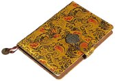 Notebook Chinese Yun Brocade - Journal - Dagboek - Yellow art - Hardcover met magneet slot - 22 x 15 cm - Kleur geel.