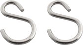 Crochet en S asymétrique (2 pièces) - 5mm - Crochet de suspension - Inox 316 - Résistant à l'eau de mer