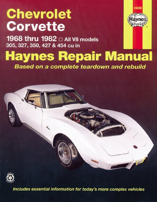 Chevrolet Corvette 1968-82 Automotive Re - cover