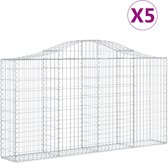vidaXL-Schanskorven-5-st-gewelfd-200x30x100/120-cm-ijzer