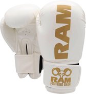 RAM ‘No Mercy’ - (Kick)Bokshandschoenen - Wit-Goud - 14OZ