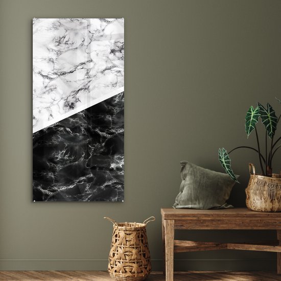 MuchoWow® Peinture sur verre 60x120 cm - Peinture sur verre - Marbre - Chic - Collage - Photo sur verre acrylique - Peintures