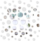 72 stuks ronde spiegel muurstickers, acrylspiegel, zelfklevende decoratieve wandspiegel voor woonkamer, eetkamer, slaapkam