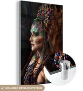 MuchoWow® Peinture sur Verre - Femme - Perles - Peinture - 40x60 cm - Peintures sur Verre Acrylique - Photo sur Glas