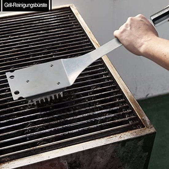 Trendo Barbecue/bbq Gereedschap 3-delige Set 33 Cm Van RVS - Met Zwart Bbq Schort Ik Steak Alles In De Fik Vaderdag Cadeau