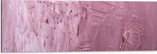 Dibond - Patroon in Roze Wand - 90x30 cm Foto op Aluminium (Met Ophangsysteem)