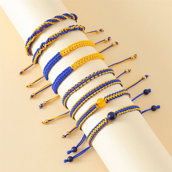 Bracelets d'amitié pour 2 Ukraine "Paix mondiale" - Bracelets épais - Bracelet BFF sur carte cadeau - Pax Amare