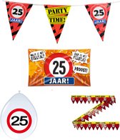 25 jaar verjaardag versiering pakket verkeersbord incl. Gevelvlag | 25 jaar versiering | 25 jaar feestje