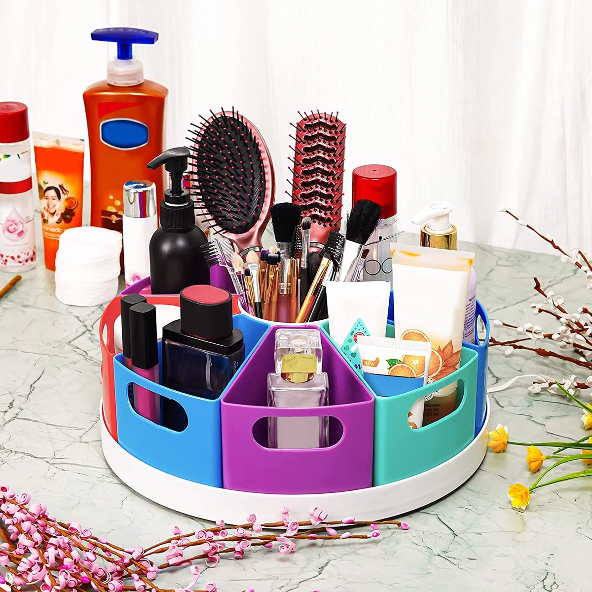 Bureau-pennenhouder, 360 graden draaibaar, bureau-organizer, multifunctionele bureau-organizer met 9 vakken, pennenhouder voor bureau, kinderen, voor kantoor, thuis, school