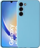 Arara Hoesje geschikt voor Samsung Galaxy A34 hoesje - Zacht TPU backcover - binnenkant microvezel laagje - Licht blauw