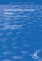 Routledge Revivals- Quantity and Quality in Economic Research